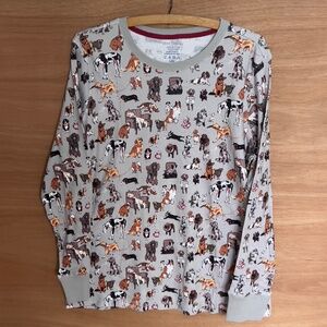 Vera Bradley Long Sleeved Sleep T-Shirt Pajama Top Dog Show Women’s Size L